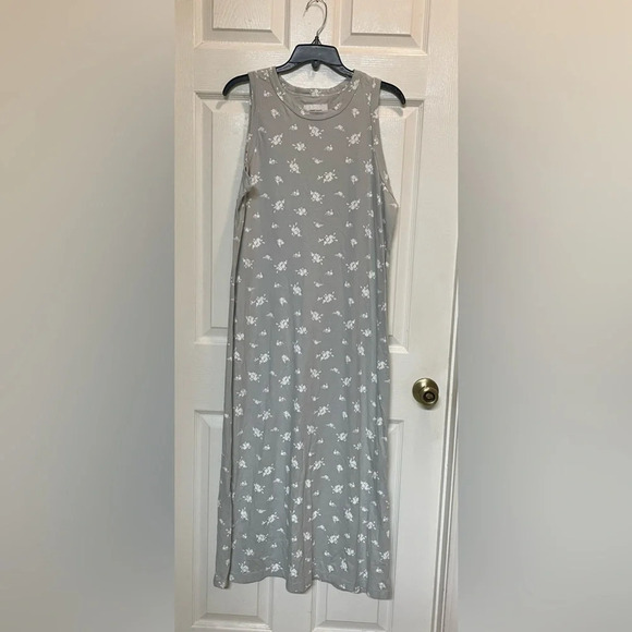 Current Elliott the perfect muscle tee maxi dress blue pearl Floral Sz 3 US Lg - Picture 1 of 9